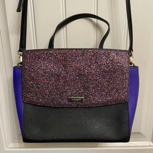 Kate Spade crossbody purse glitter/black/purple